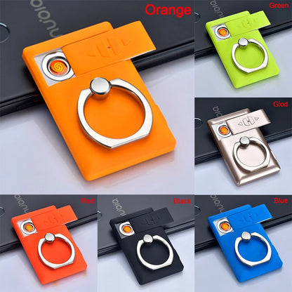 Creative Mobile Phone Holder Ring Electric Lighter.