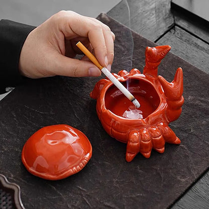 Cute Crab Ashtray with Lid