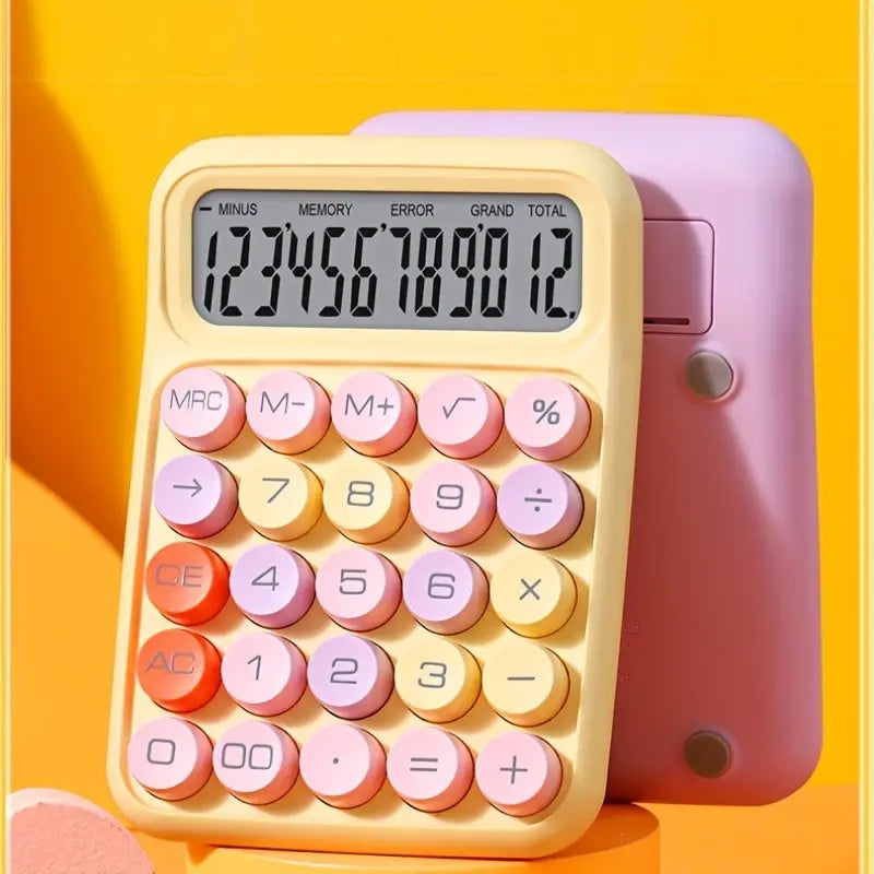 Keyboard Calculator Office 12-digit Mechanical Calculator Cute Candy Colors