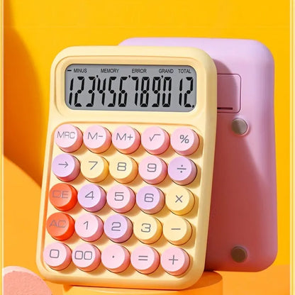 Keyboard Calculator Office 12-digit Mechanical Calculator Cute Candy Colors