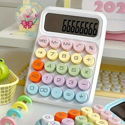 Keyboard Calculator Office 12-digit Mechanical Calculator Cute Candy Colors