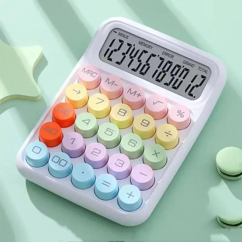 Keyboard Calculator Office 12-digit Mechanical Calculator Cute Candy Colors
