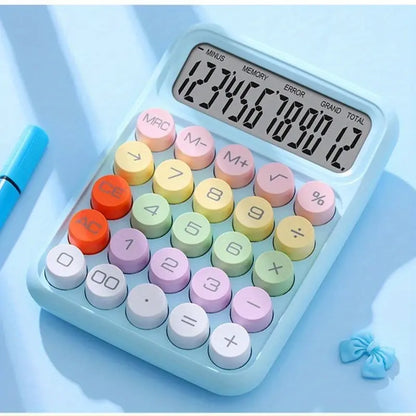 Keyboard Calculator Office 12-digit Mechanical Calculator Cute Candy Colors