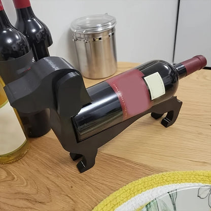 Dachshund Dog Shaped Red Wine Bottle Rack.