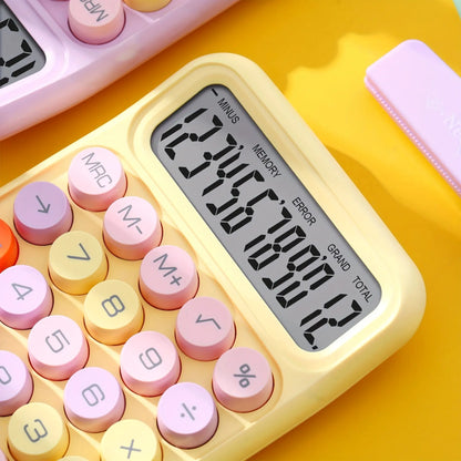 Keyboard Calculator Office 12-digit Mechanical Calculator Cute Candy Colors