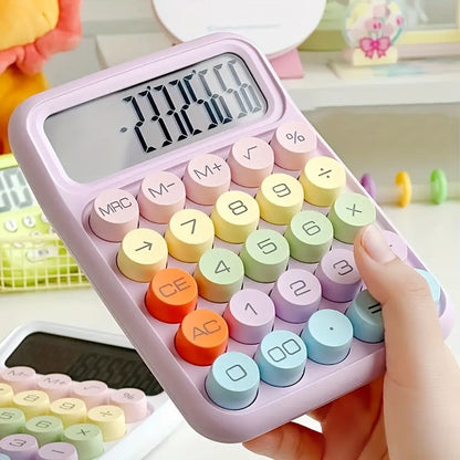 Keyboard Calculator Office 12-digit Mechanical Calculator Cute Candy Colors