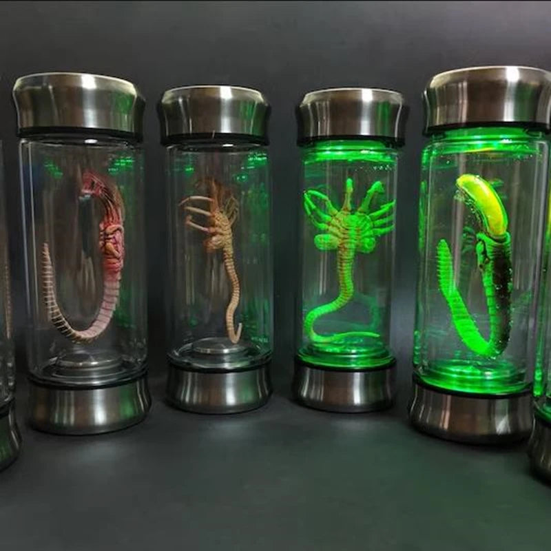 Alien Glow Jar Xenomorph Specimen Facehugger Embryo Glass Jar