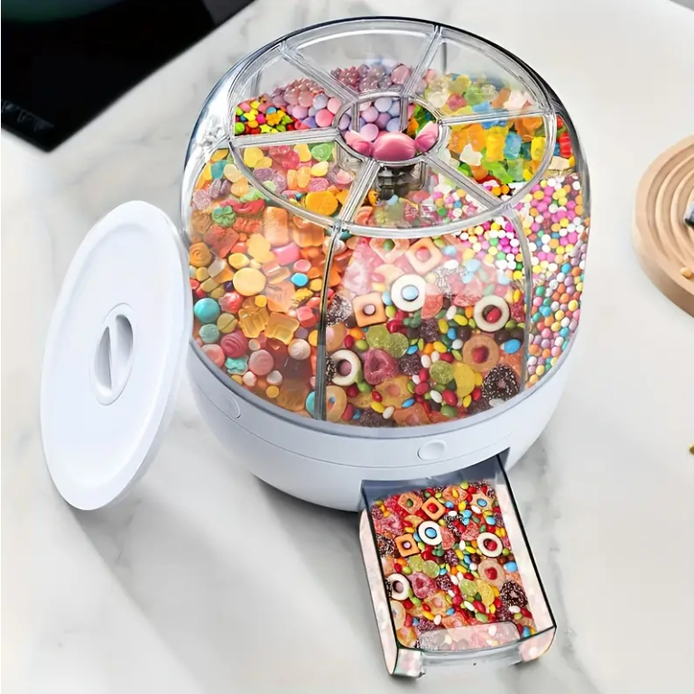 360° Rotating Lolly / Grain Dispenser Circular Sealed Jar