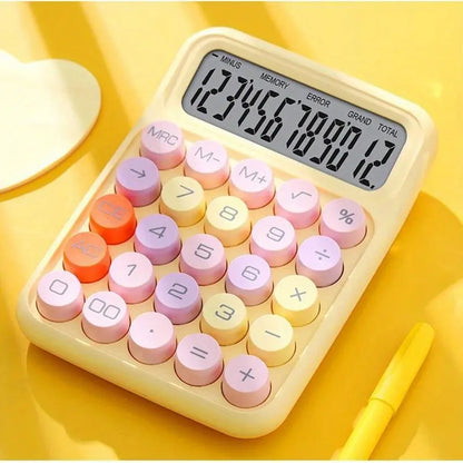 Keyboard Calculator Office 12-digit Mechanical Calculator Cute Candy Colors