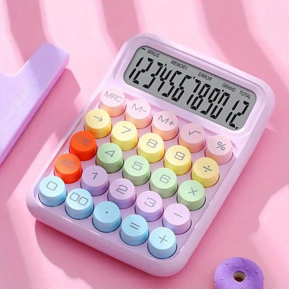 Keyboard Calculator Office 12-digit Mechanical Calculator Cute Candy Colors