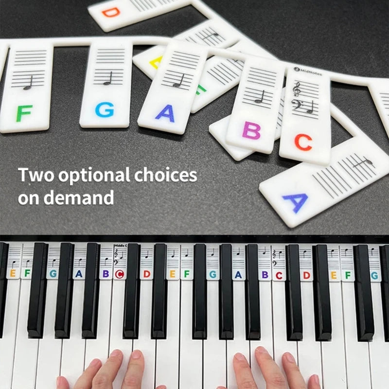 Piano Keyboard Stickers for 88/61 Key, Removable Keyboard Note Labels