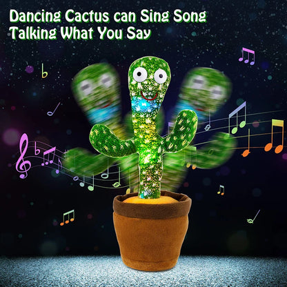 Talking Dancing Cactus Repeats What You say with English Songs.